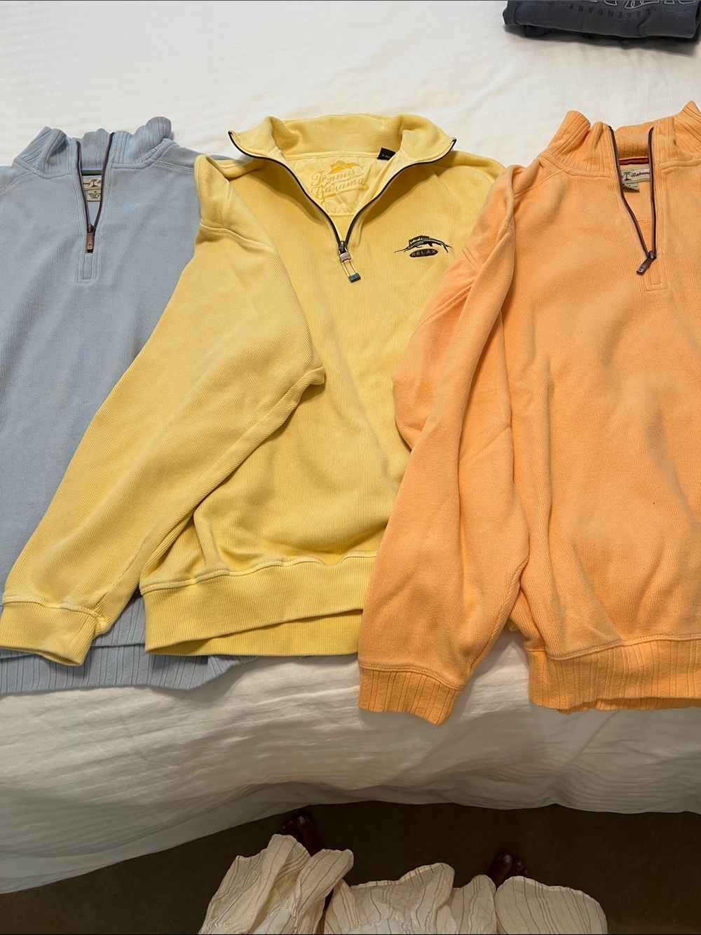 Tommy Bahama Bundle Men's BUNDLE OF THREE Quarter-Zip Pullover Sweater - Yellow